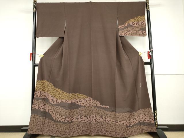 平和屋着物●安田勝彦 訪問着 流水花唐草文 正絹 逸品 AABI2484cs