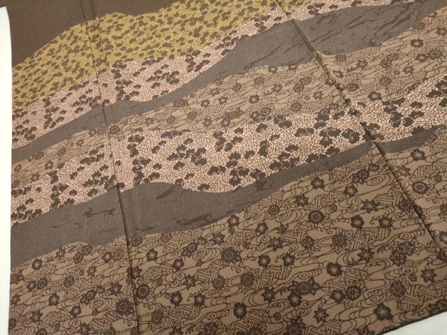 平和屋着物●安田勝彦 訪問着 流水花唐草文 正絹 逸品 AABI2484cs