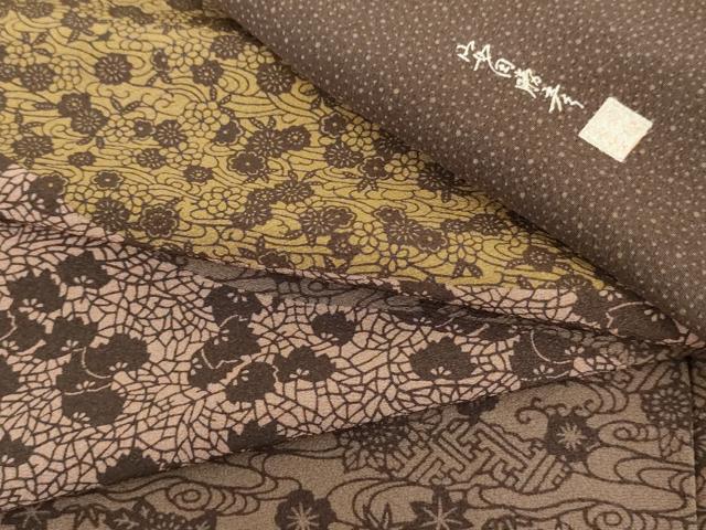 平和屋着物●安田勝彦 訪問着 流水花唐草文 正絹 逸品 AABI2484cs