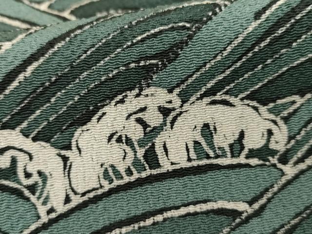 平和屋着物●上質な小紋 ろうけつ染め 立波文 鬼しぼ縮緬 正絹 逸品 AABI2496cs
