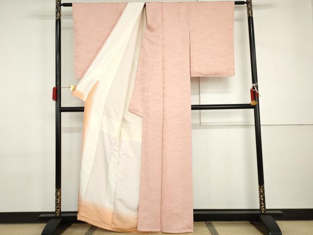 平和屋着物●上質な色無地 松地紋 虹色 正絹 逸品 未使用 AABI2498cs