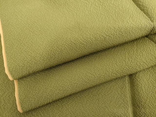 平和屋着物●上質な色無地 青丹色 正絹 逸品 AABI2505cs