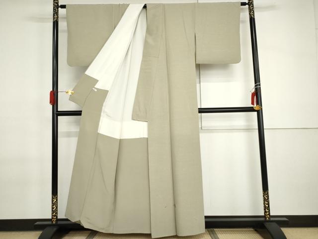 平和屋着物●染色作家 奥田祐斎 色留訪問着 刺繍 舞葉文 金糸 正絹 逸品 AABI2511cs