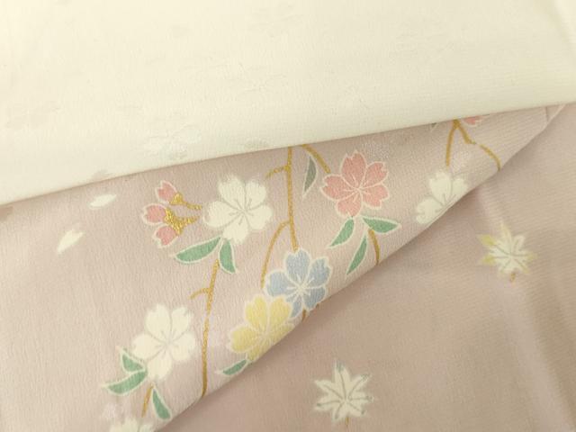 平和屋着物●長襦袢 無双仕立て 枝垂れ桜 暈し染め 金彩 正絹 逸品 AABI2516cs