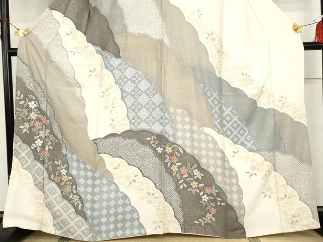 平和屋着物●訪問着 絞り 吉祥草花文 金彩 正絹 逸品 AABI2526cs