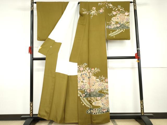 平和屋着物●訪問着 駒刺繍 絞り 辻が花 正倉院更紗花文 正絹 逸品 AABI2539cs