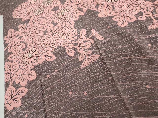 平和屋着物●人間国宝・羽田登喜男 訪問着 駒刺繍 枝花文 菊 銀糸 正絹 逸品 AABI2542cs