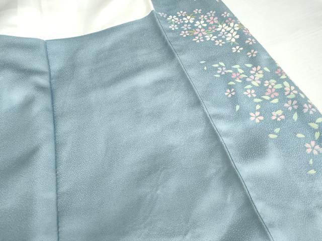平和屋着物●訪問着 葉桜 暈し染め 銀通し地 正絹 逸品 AABI2543cs