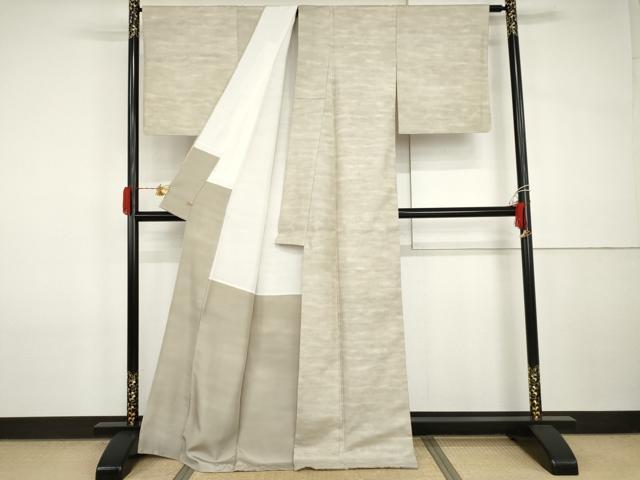 平和屋着物●石川県指定無形文化財 牛首紬 白山工房 手織り 霞文 さが美扱い 正絹 逸品 AABI2554cs