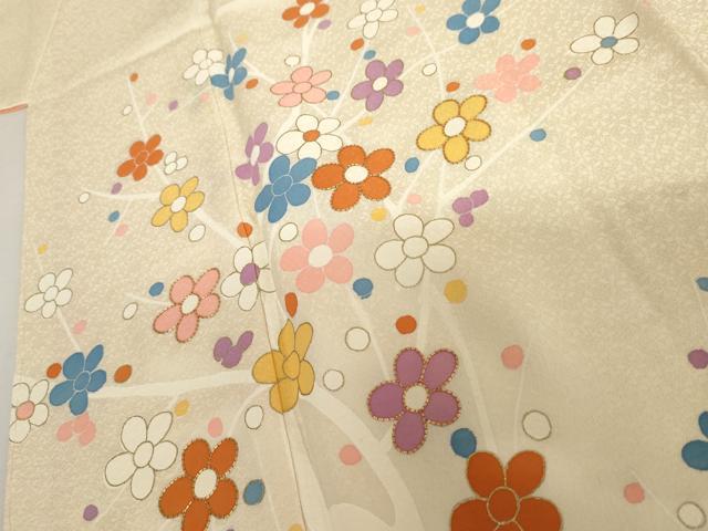 平和屋着物●訪問着 友禅 枝梅 金彩 正絹 逸品 AABI2555cs