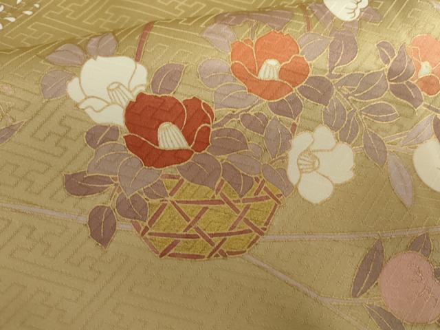 平和屋着物●十日町老舗ブランド 吉澤友禅 吾妻徳穂 訪問着 刺繍 花籠文 暈し染め 金彩 鈴乃屋扱い 正絹 逸品 AABI2565cs
