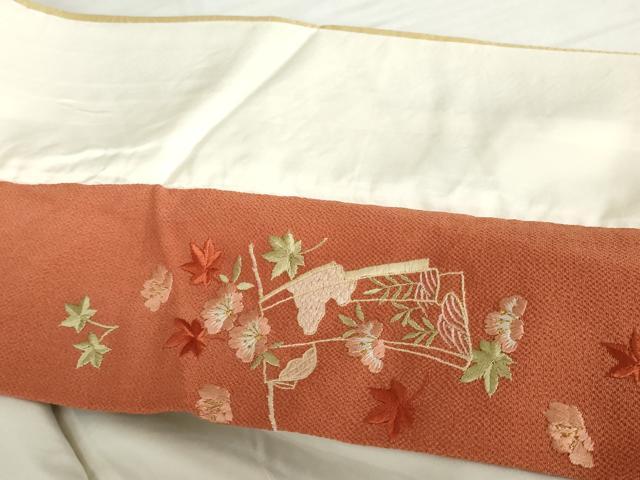 平和屋着物●十日町老舗ブランド 吉澤友禅 吾妻徳穂 訪問着 刺繍 花籠文 暈し染め 金彩 鈴乃屋扱い 正絹 逸品 AABI2565cs