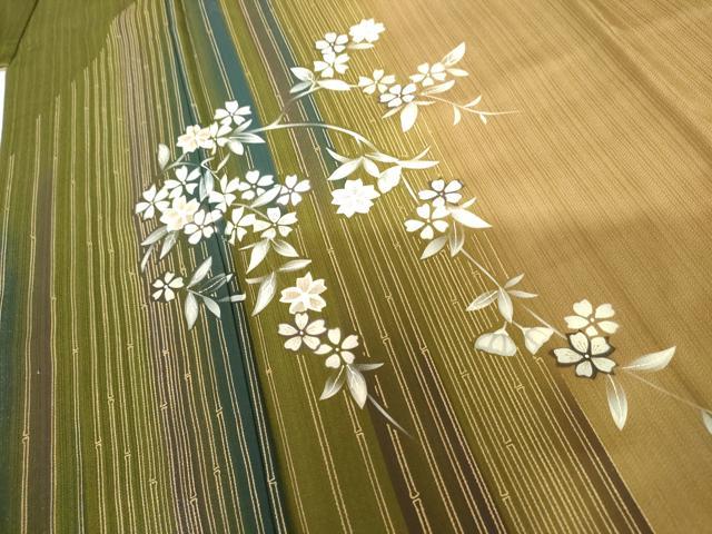 平和屋着物●訪問着 花蝶文 暈し染め 金彩 正絹 逸品 AABI2566cs