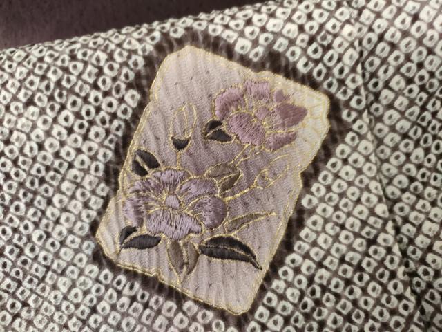 平和屋着物●染色作家 林淳一 訪問着 刺繍 色紙枝花文 暈し染め 金糸 金彩 正絹 逸品 AABI2570cs