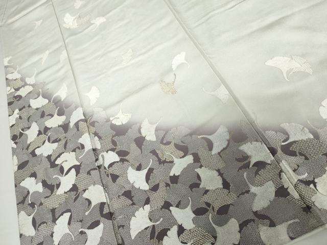 平和屋着物●男性 訪問着 背抜き仕立て 刺繍 銀杏 暈し染め 金糸 キングサイズ 正絹 逸品 AABI2594cs
