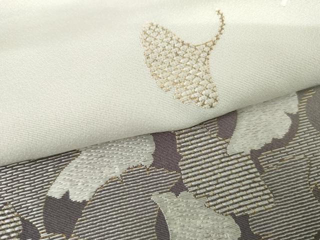 平和屋着物●男性 訪問着 背抜き仕立て 刺繍 銀杏 暈し染め 金糸 キングサイズ 正絹 逸品 AABI2594cs