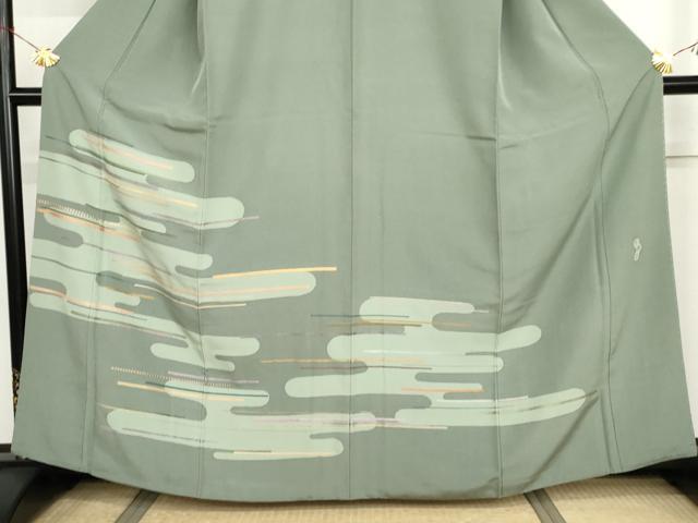 平和屋着物●京縫 月聖子 訪問着 刺繍 エ霞文 正絹 逸品 AABI2606cs