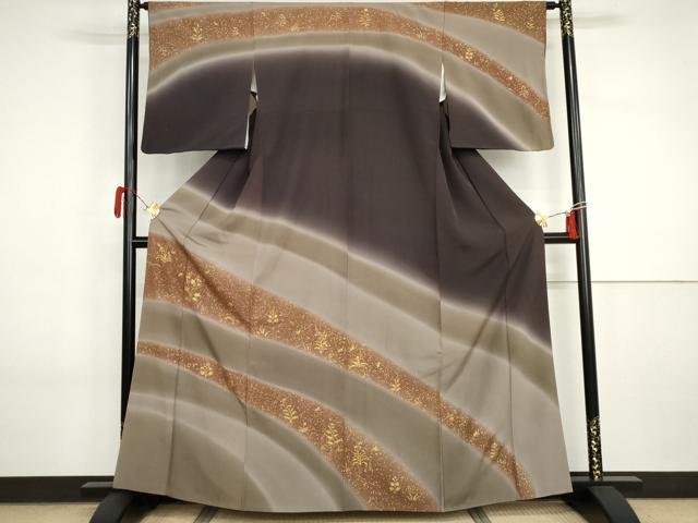 平和屋着物●訪問着 駒刺繍 枝花文 暈し染め 金彩 ますいわ屋扱い 正絹 逸品 AABI2608cs