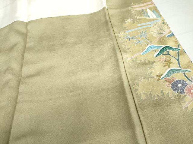 平和屋着物●訪問着 友禅 作家物 松竹梅風景文 金彩 正絹 逸品 AABI2612cs