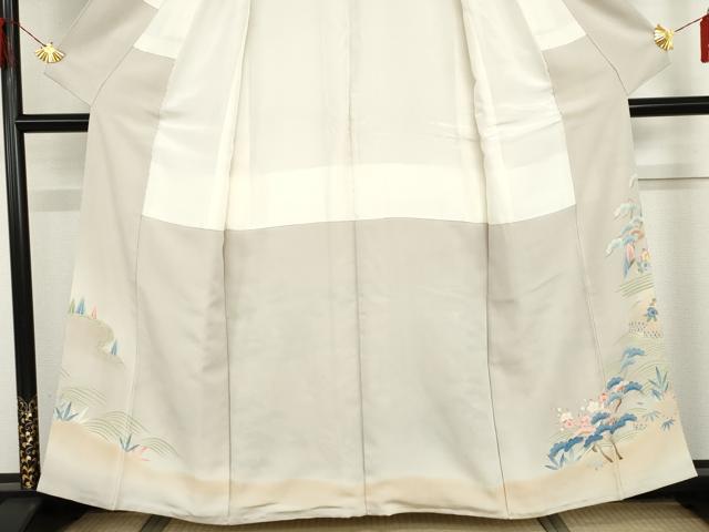 平和屋着物●本加賀友禅作家 稲荷茂雄 色留袖 渡り橋松竹梅文 暈し染め 正絹 逸品 AABI2629cs