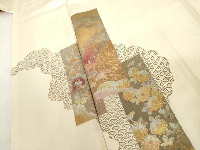 平和屋着物●金彩友禅 卓越技能者・名工・和田光正 訪問着 短冊重ね枝花文 金銀彩 正絹 逸品 AABI2630cs