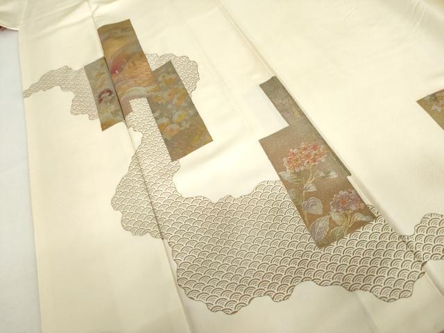 平和屋着物●金彩友禅 卓越技能者・名工・和田光正 訪問着 短冊重ね枝花文 金銀彩 正絹 逸品 AABI2630cs