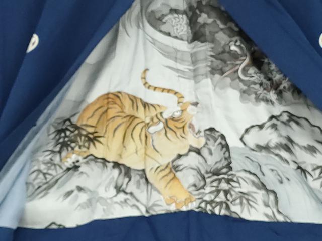 平和屋着物●男性 色紋付・羽織セット 色無地 瑠璃紺色 正絹 逸品 AABI2634cs
