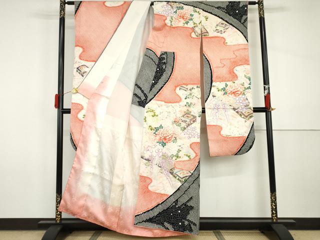 平和屋着物●豪華振袖 絞り 花楽器文 金彩 伊勢丹扱い 正絹 逸品 AABI2635cs