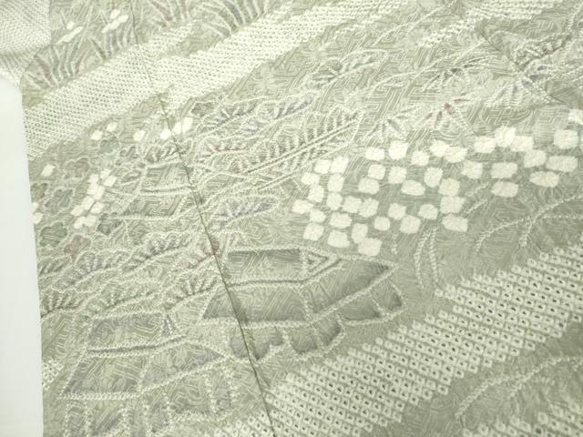 平和屋着物●訪問着 総絞り 松竹梅風景文 正絹 逸品 AABI2639cs