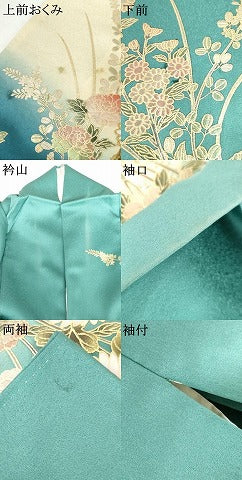 平和屋着物●訪問着 流水枝花文 暈し染め 金彩 正絹 逸品 AABI2640cs