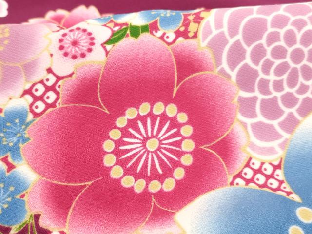平和屋着物∵女の子 十三参り 子供 祝着・行灯袴セット arisana 舞花文 洗える着物 AABI2844ja