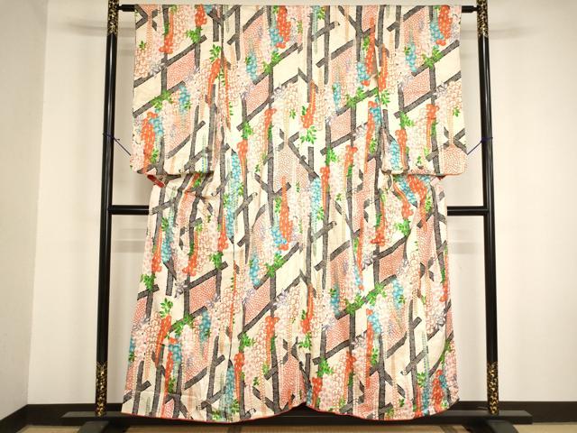 平和屋着物∵女の子 十三参り 子供 祝着 藤花房文 金彩 逸品 AABI2906ja