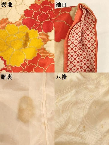 平和屋着物∵女の子 十三参り 子供 祝着 駒刺繍 花丸文 牡丹 金彩 逸品 AABI2913ja