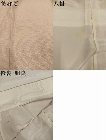平和屋着物●お召 亀甲花地紋 香色 正絹 逸品 AABI2966ph
