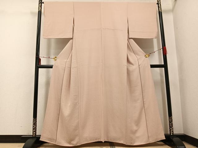 平和屋着物●お召 亀甲花地紋 香色 正絹 逸品 AABI2966ph