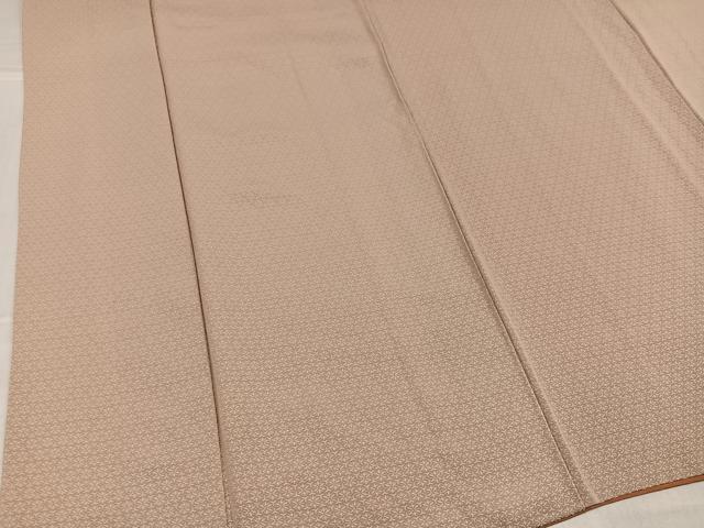 平和屋着物●お召 亀甲花地紋 香色 正絹 逸品 AABI2966ph