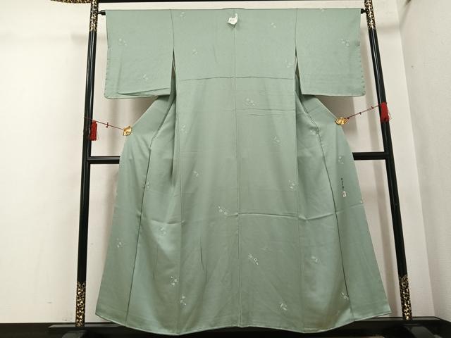平和屋着物●本加賀友禅作家 柿本市郎 小紋 縫取 草花文 正絹 逸品 未使用 AABI2972ph