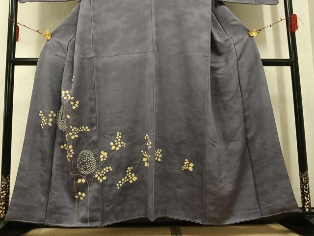平和屋着物●訪問着 駒刺繍 絞り 飛鳥草木文 正絹 逸品 AABI2973ph
