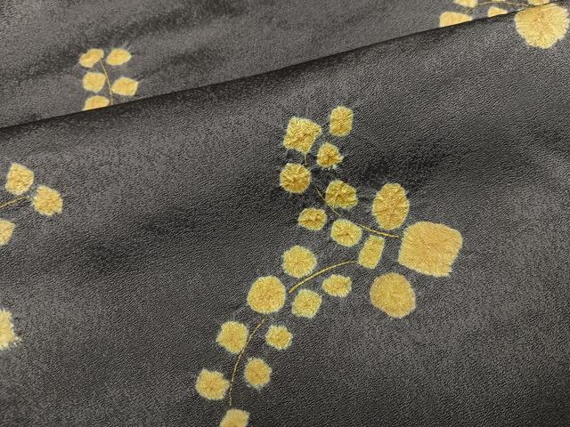 平和屋着物●訪問着 駒刺繍 絞り 飛鳥草木文 正絹 逸品 AABI2973ph