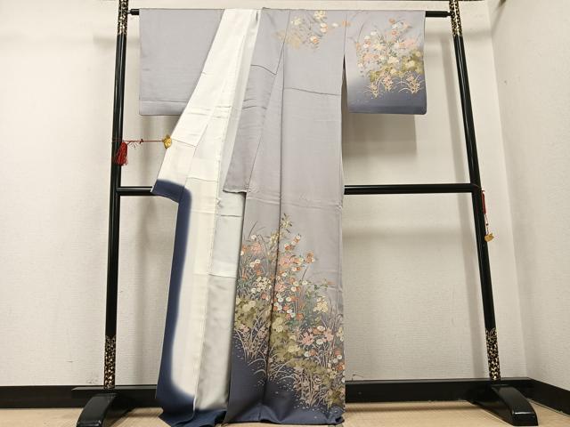 平和屋着物●訪問着 草花文 暈し染め 金彩 正絹 逸品 AABI2980ph