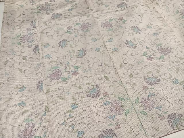 平和屋着物●本場大島紬 白大島 カタス7マルキ 更紗唐草文 正絹 逸品 未使用 AABI2990ph