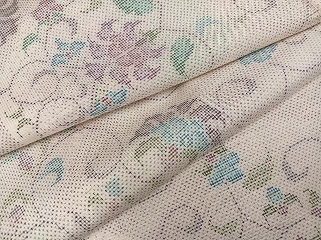 平和屋着物●本場大島紬 白大島 カタス7マルキ 更紗唐草文 正絹 逸品 未使用 AABI2990ph