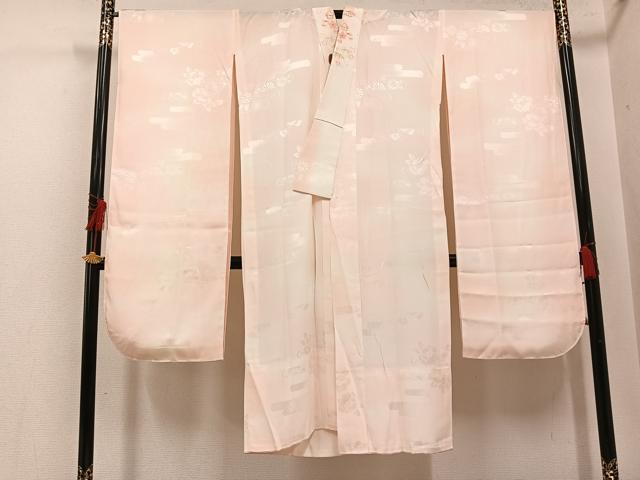 平和屋着物●豪華振袖・長襦袢(無双仕立て)セット 刺繍 草花文 暈し染め 金彩 金通し地 半衿刺繍 正絹 逸品 AABI2993ph