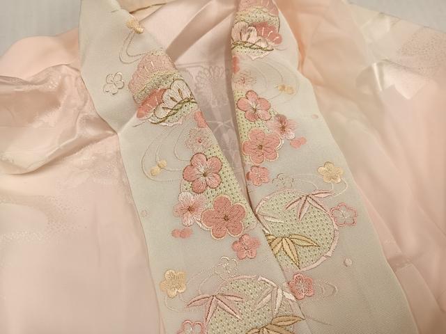 平和屋着物●豪華振袖・長襦袢(無双仕立て)セット 刺繍 草花文 暈し染め 金彩 金通し地 半衿刺繍 正絹 逸品 AABI2993ph