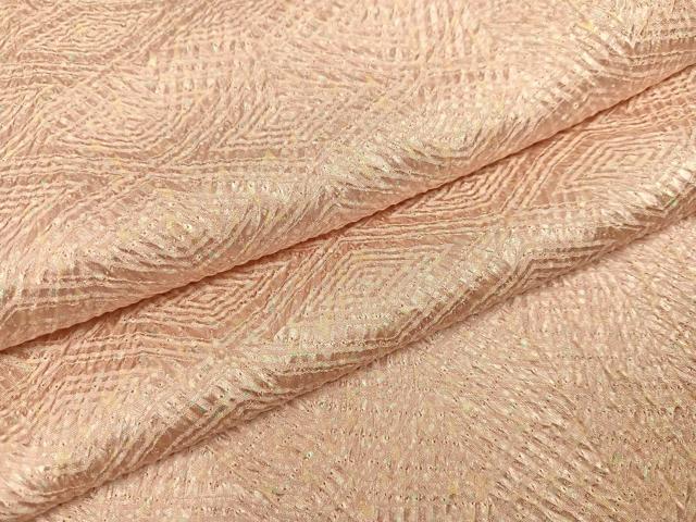 平和屋着物●名門 藤娘きぬたや・杢目絞り 小紋 正絹 逸品 AABI2998ph