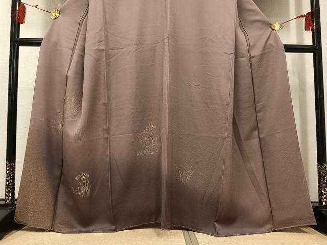 平和屋着物●訪問着 作家物 寿光織 草花文 暈し染め 金銀糸 正絹 逸品 AABI3016ph