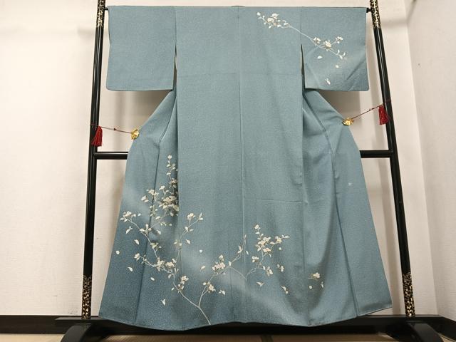 平和屋着物●訪問着 友禅 作家物 枝花文 暈し染め 正絹 逸品 AABI3030ph