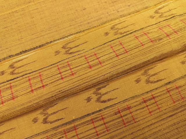 平和屋着物●上質な紬 琉球絣文様 正絹 逸品 未使用 AABI3034ph