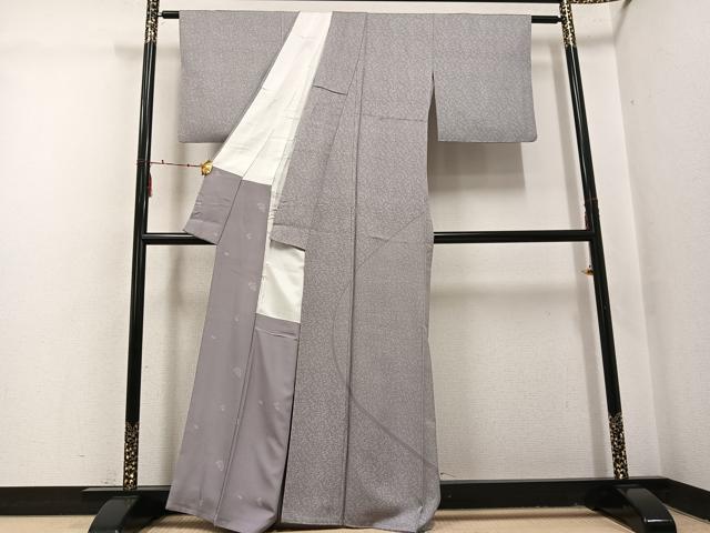 平和屋着物●加賀友禅の型染 板場友禅 坂口幸市 加賀小紋 訪問着 草花文 正絹 逸品 AABI3037ph