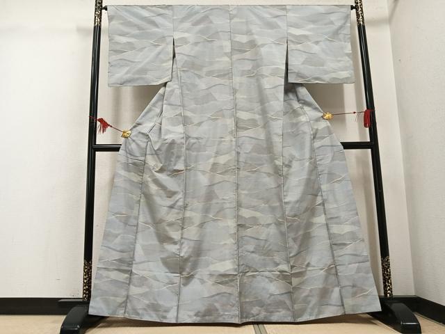 平和屋着物●本場大島紬 白大島 カタス9マルキ 流水文 正絹 逸品 AABI3047ph